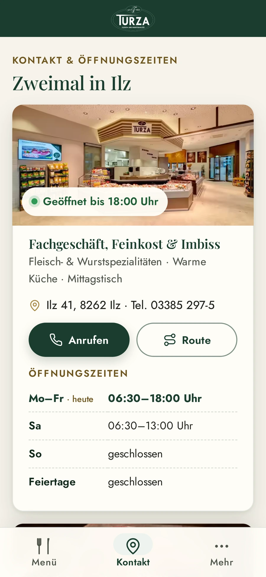 Fleischerei Turza – App-Ansicht 2